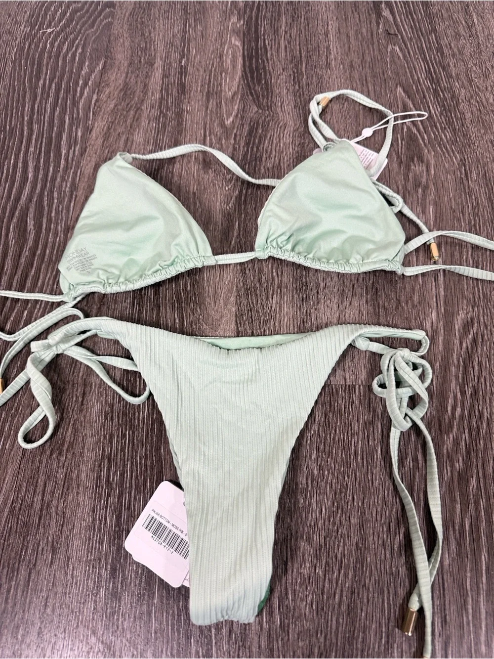 Monday Swimwear Palma Top & Palma Bottom in Moss Rib